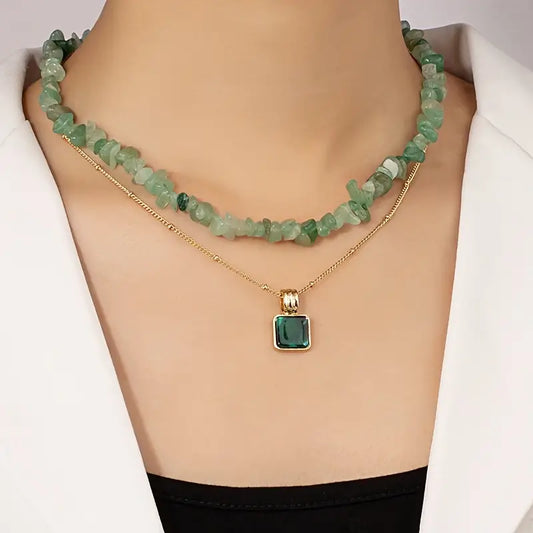 Collier Aventurine TALA– Élégance Naturelle