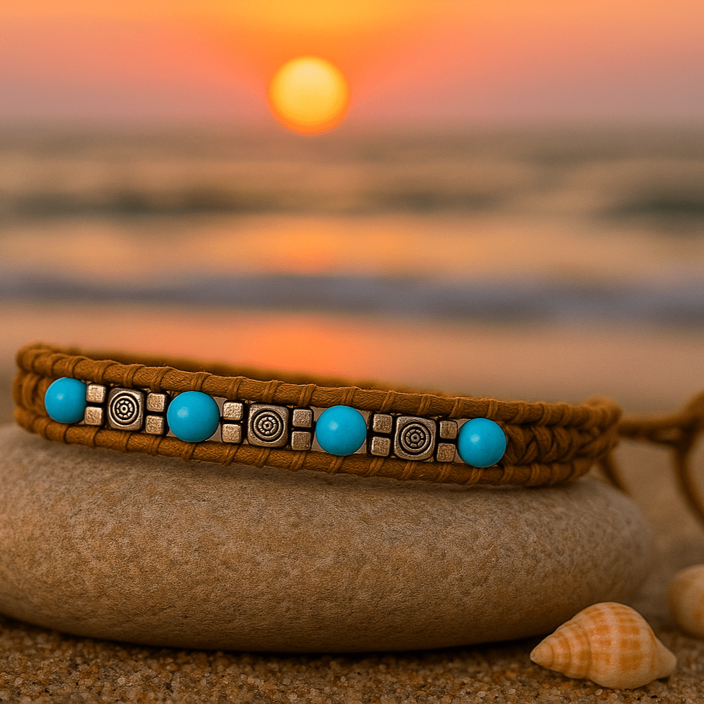 Bracelet de cheville Bohème Bleu