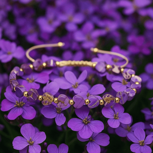 💜 Bracelet Cœur en Jaspe Mauve 💜