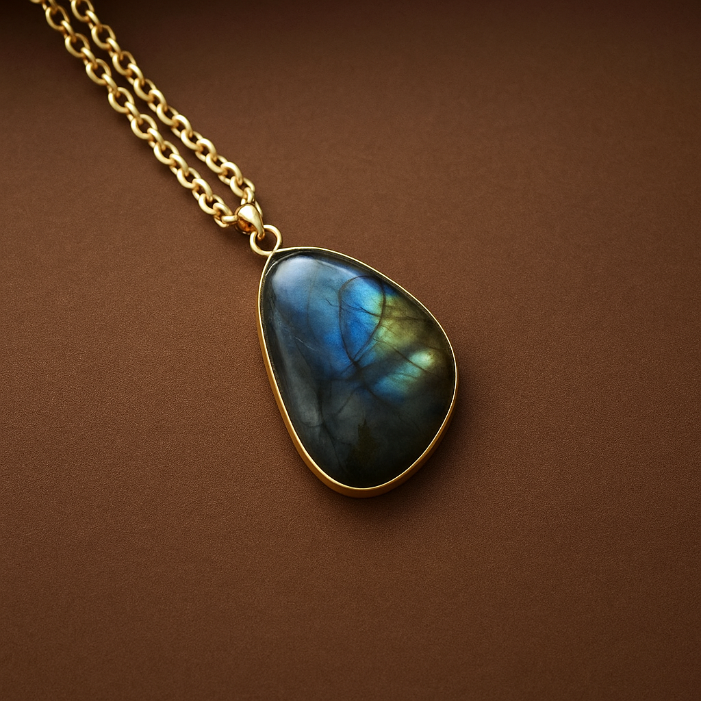 Pendentif Pierre de Lune Noir