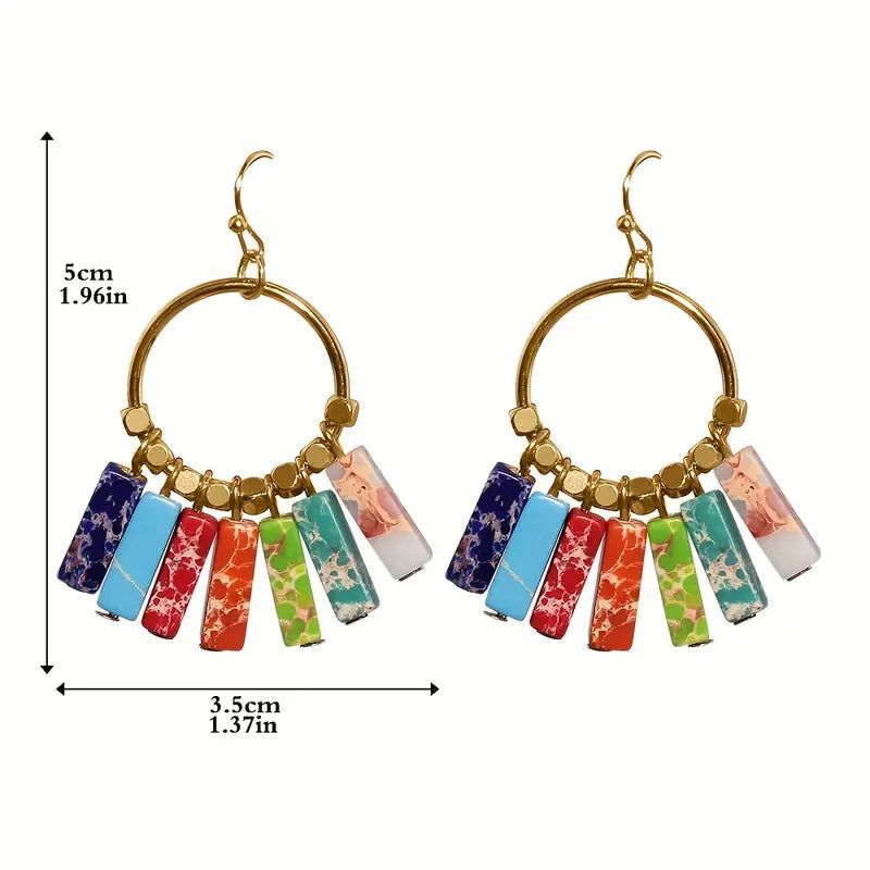 Boucles d’oreilles Lina en jaspe coloré