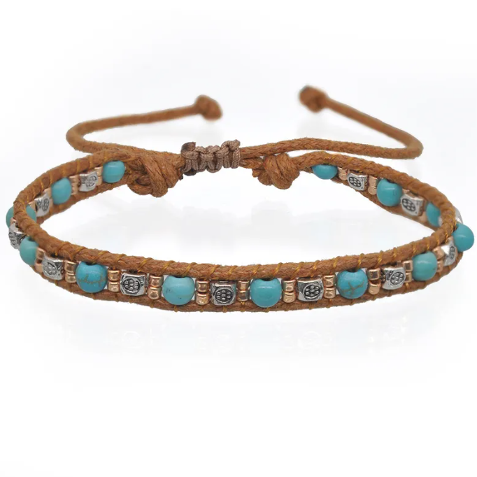 Bracelet de cheville Bohème Bleu