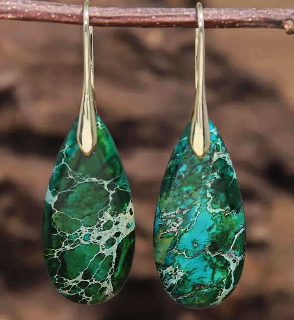 Boucles d’Oreilles SHAHIBAR - Élégance Émeraude