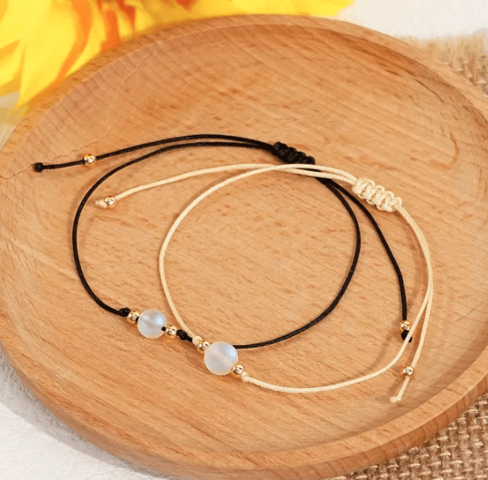 Aylin – Bracelet Décontracté Unisexe, Pierre de Lune & Cuivre