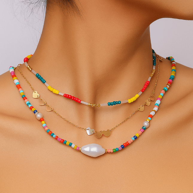 Collier Soleil & Cœurs d’Or
