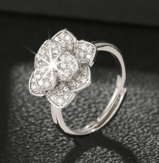 Bague fleur scintillante ✨