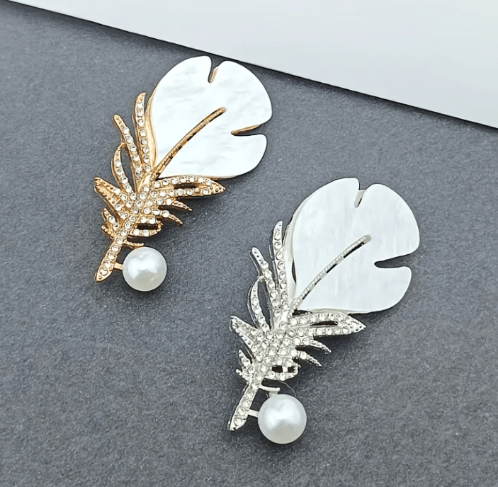 ✨ Broches Feuille de Luxe – Version Dorée & Argentée
