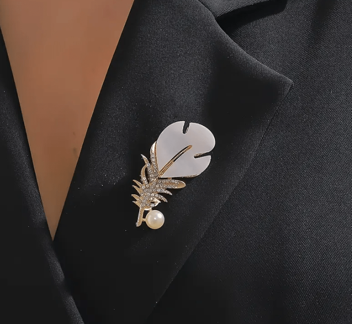 ✨ Broches Feuille de Luxe – Version Dorée & Argentée