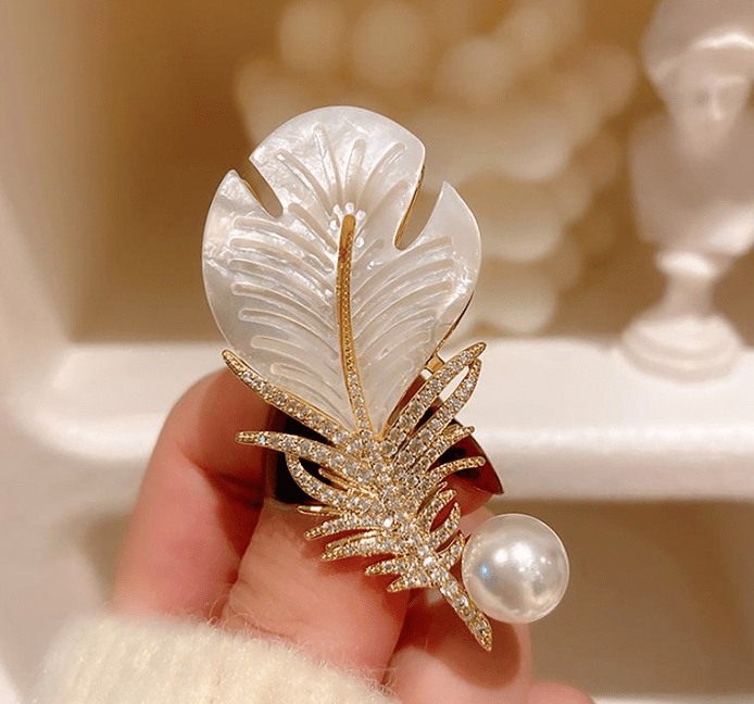 ✨ Broches Feuille de Luxe – Version Dorée & Argentée