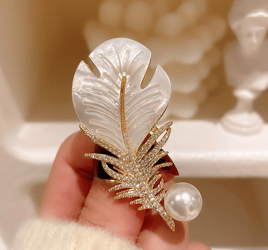 ✨ Broches Feuille de Luxe – Version Dorée & Argentée