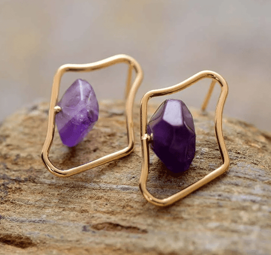 🌿 Boucles d’Oreilles Dorées “Aura Naturelle”