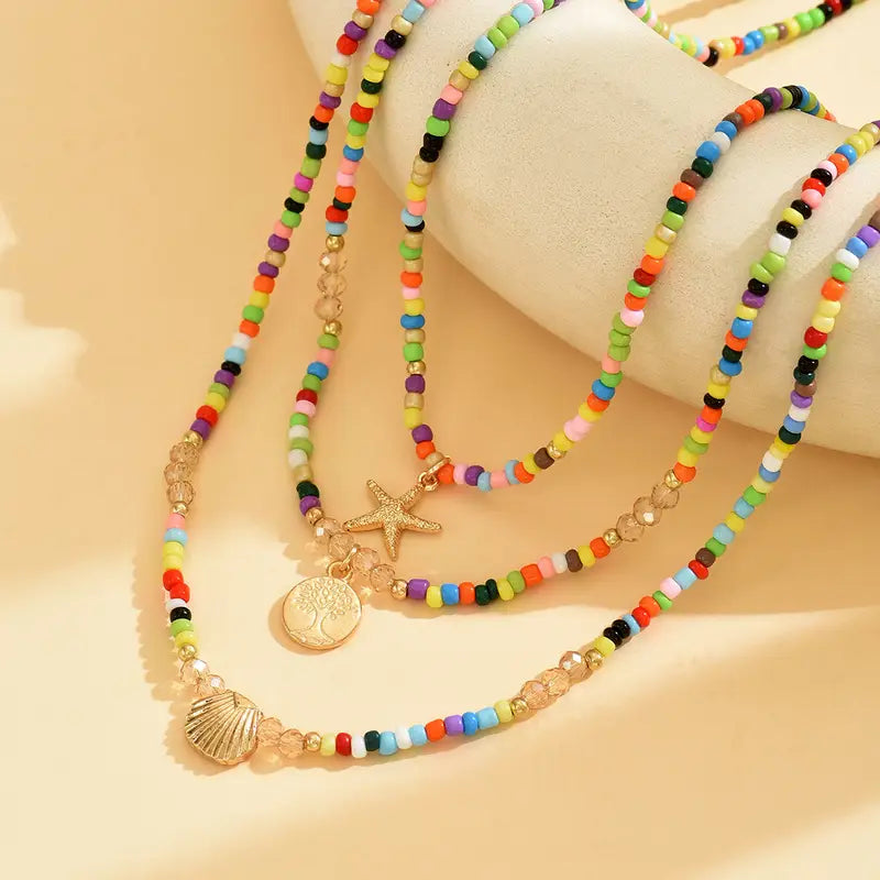 Set Charms Dorés & Perles Arc-en-Ciel
