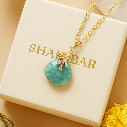 Collier Minimaliste Bohème – Amazonite et Crochet en Zircon