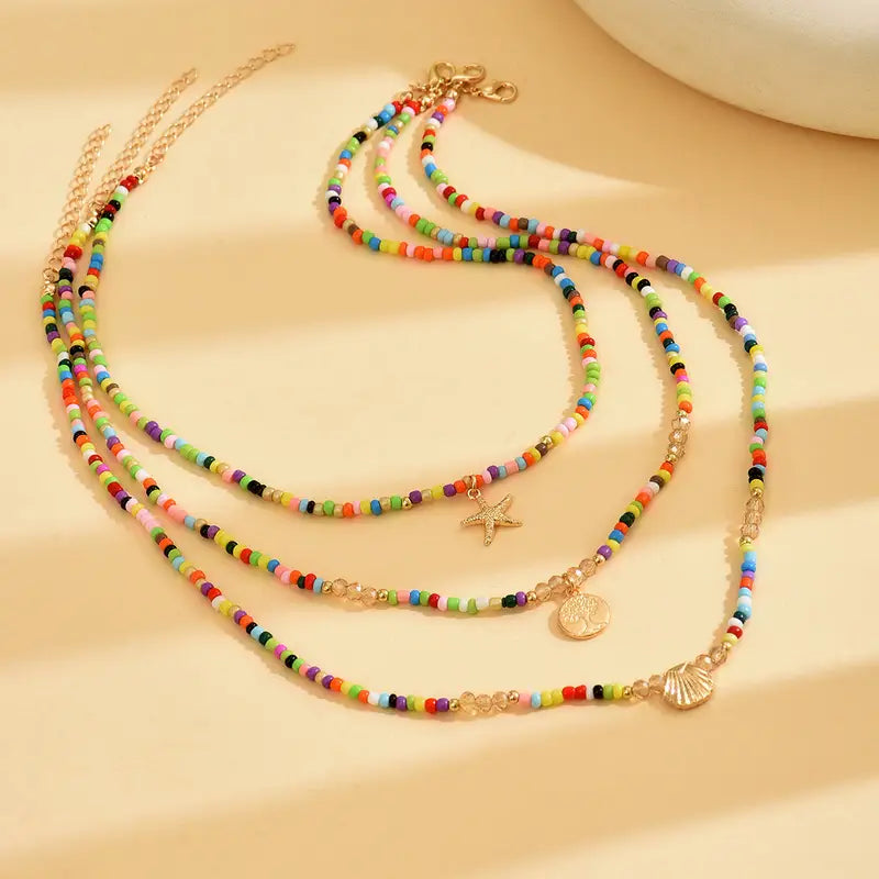 Set Charms Dorés & Perles Arc-en-Ciel