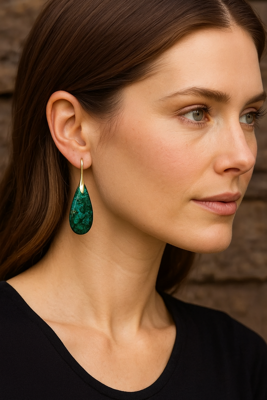 Boucles d’Oreilles SHAHIBAR - Élégance Émeraude