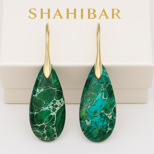 Boucles d’Oreilles SHAHIBAR - Élégance Émeraude