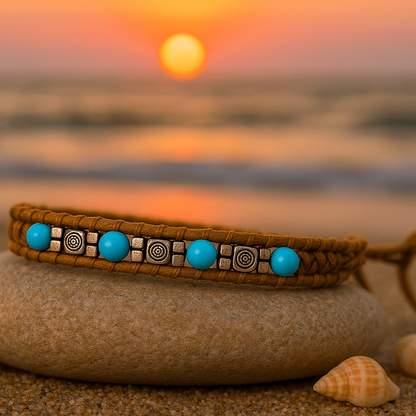 Bracelet de cheville Bohème Bleu