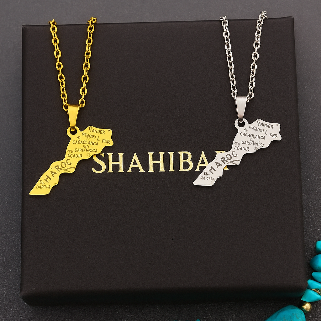 Collier Carte du Maroc Gravée – SHAHIBAR