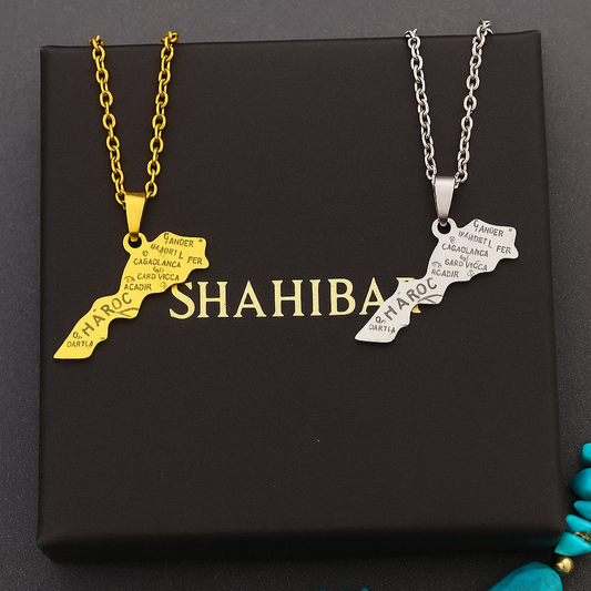 Collier Carte du Maroc Gravée – SHAHIBAR