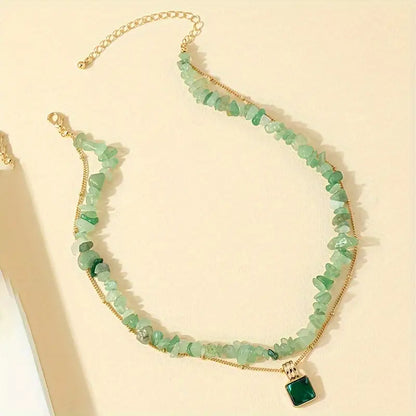 Collier Aventurine TALA– Élégance Naturelle