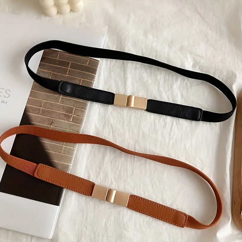 Ceinture Minimaliste à Boucle Dorée – Élégance et Confort au Quotidien