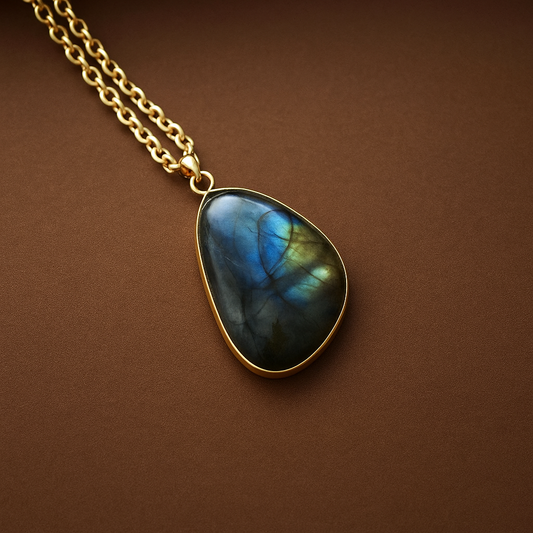Pendentif Pierre de Lune Noir