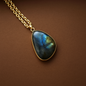 Pendentif Pierre de Lune Noir
