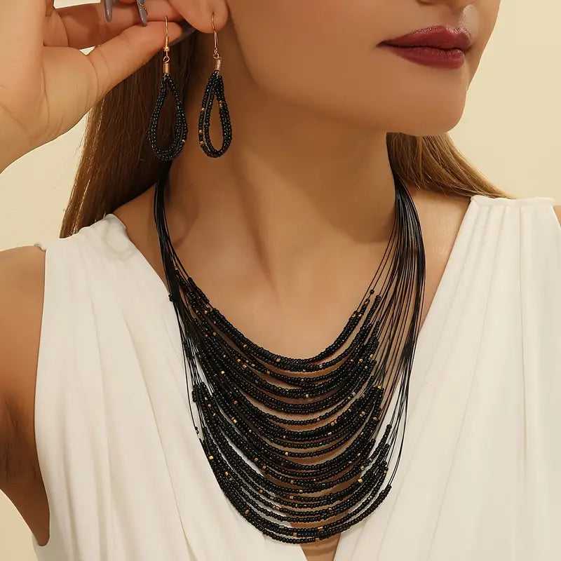 Ensemble Nayah – Collier & Boucles Multicouches