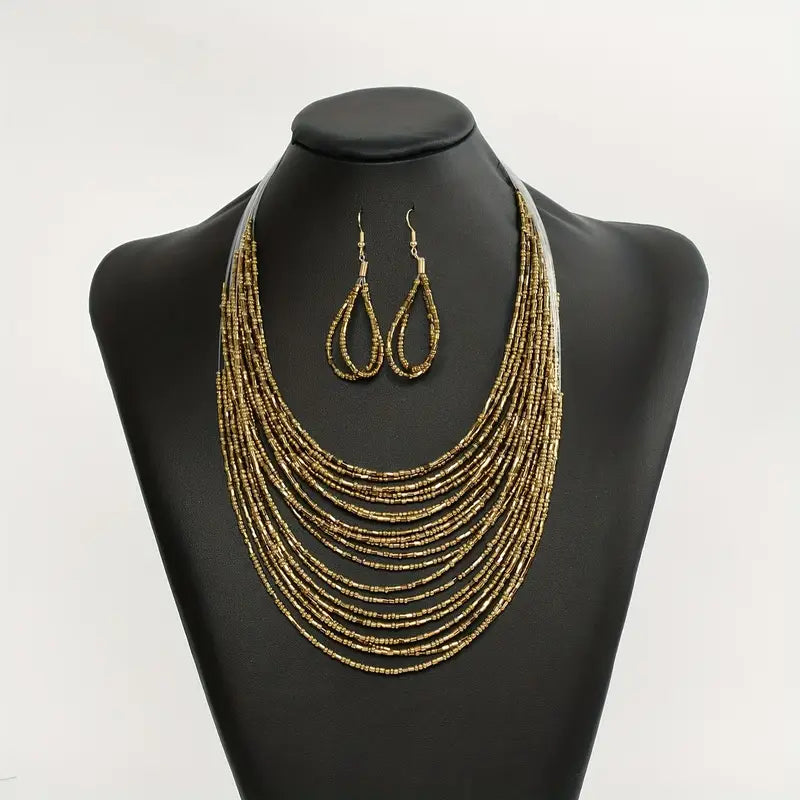 Ensemble Nayah – Collier & Boucles Multicouches