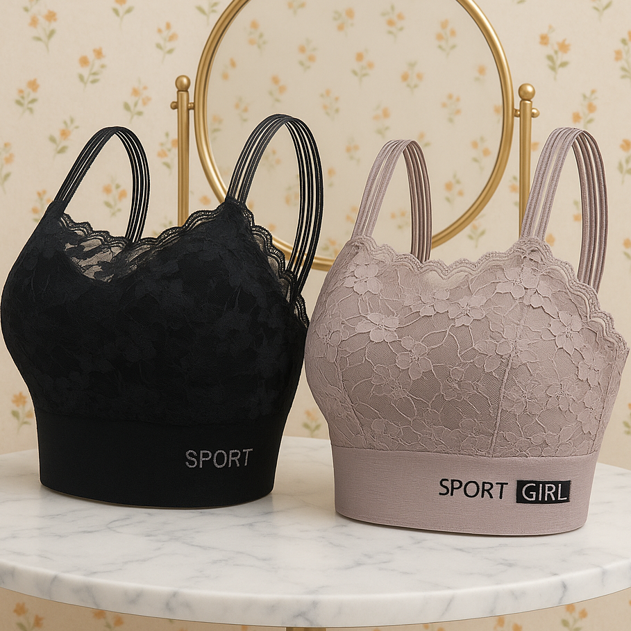 🖤 Brassière Dentelle Sport Chic –Style & Séduction 💋