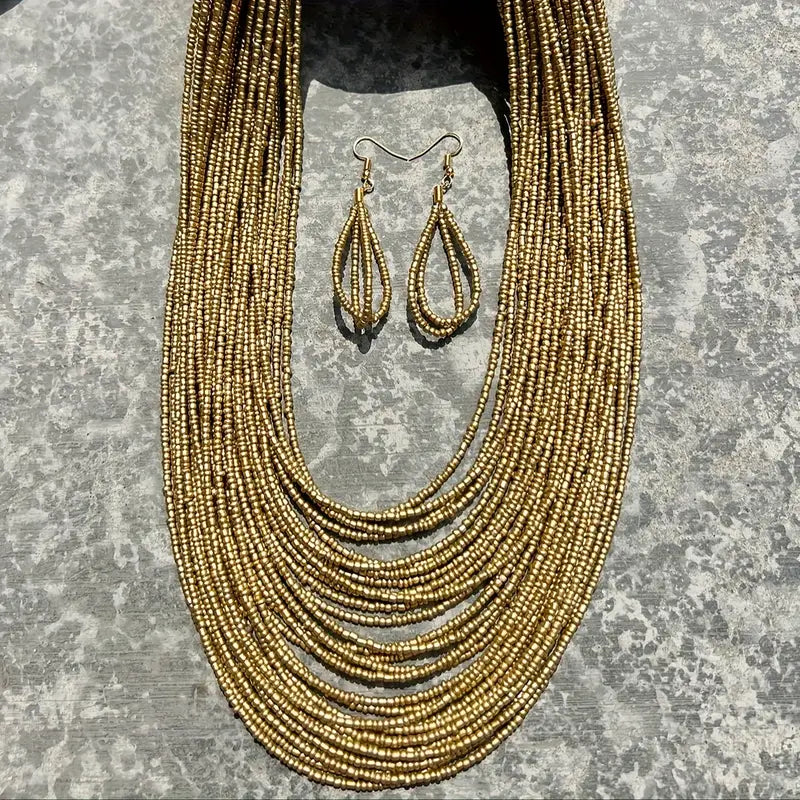 Ensemble Nayah – Collier & Boucles Multicouches