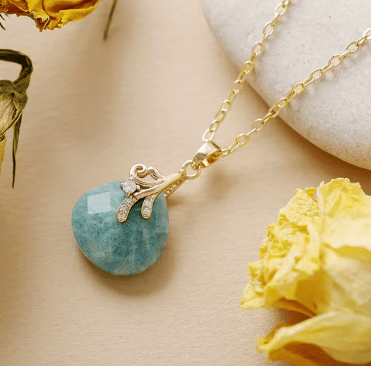 Collier Minimaliste Bohème – Amazonite et Crochet en Zircon