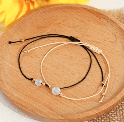 Aylin – Bracelet Décontracté Unisexe, Pierre de Lune & Cuivre
