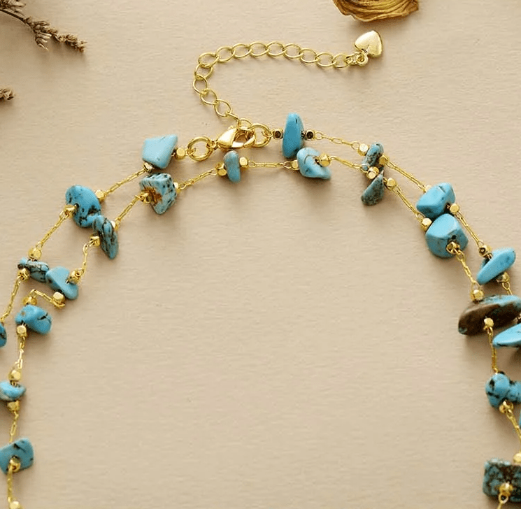 ✨ Collier Turquoise &amp; Perle – Esprit d'Été ✨