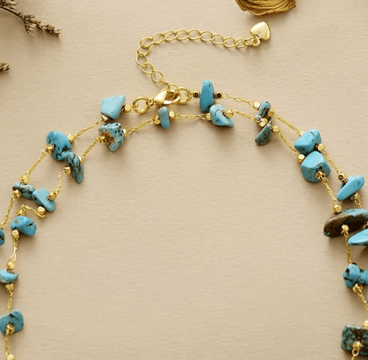 ✨ Collier Turquoise &amp; Perle – Esprit d'Été ✨