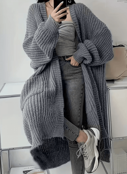 Cardigan Long en Maille Oversize – Confort & Élégance Casual