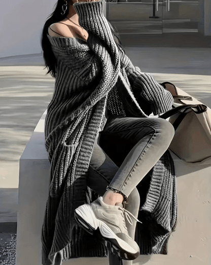 Cardigan Long en Maille Oversize – Confort & Élégance Casual