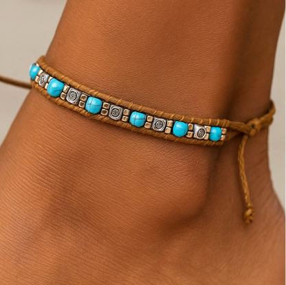 Bracelet de cheville Bohème Bleu