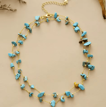 ✨ Collier Turquoise &amp; Perle – Esprit d'Été ✨