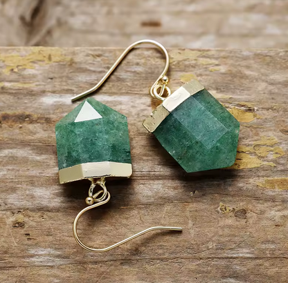 Boucles d’Oreilles Élégance Aventurine – Fait Main