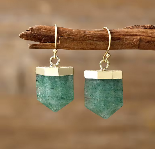 Boucles d’Oreilles Élégance Aventurine – Fait Main
