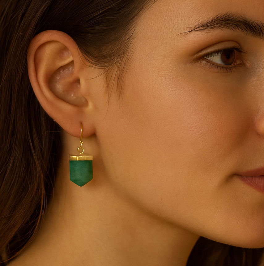 Boucles d’Oreilles Élégance Aventurine – Fait Main