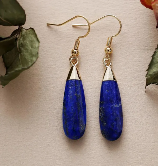 Boucles d’Oreilles Goutte Premium – Cristaux Naturels & Placage Or