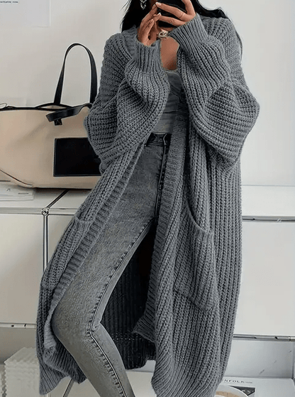 Cardigan Long en Maille Oversize – Confort & Élégance Casual